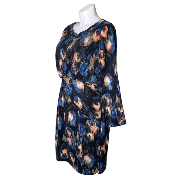 NYDJ Black Melting Ikat Twist Front Dress, Long Sleeves Women's Size 16 - Picture 9 of 13